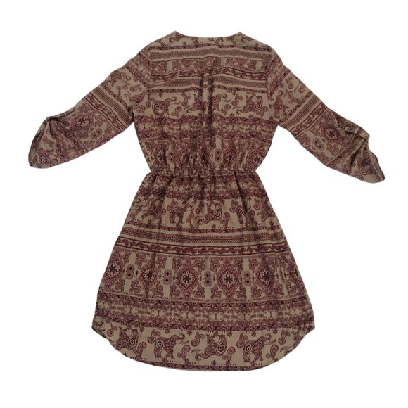 Rue21 Boho Chic Paisley Print Dress With Zipper & Cinched Waist Size S Polyester - Picture 2 of 9